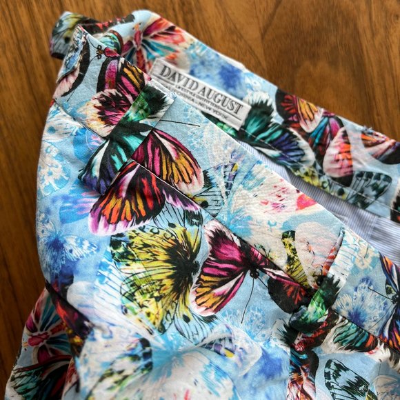 Custom Cotton Blue Butterfly Print Trousers - 30 waist - Picture 4 of 6